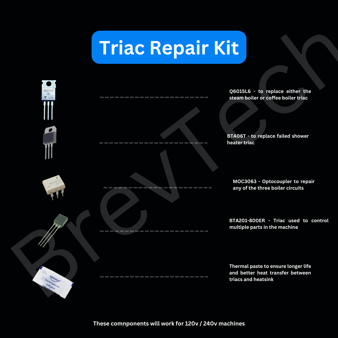 BREVILLE ORACLE / TOUCH COFFEE MACHINE BES980/990 TRIAC BOARD SERVICE KIT 240v / 120v